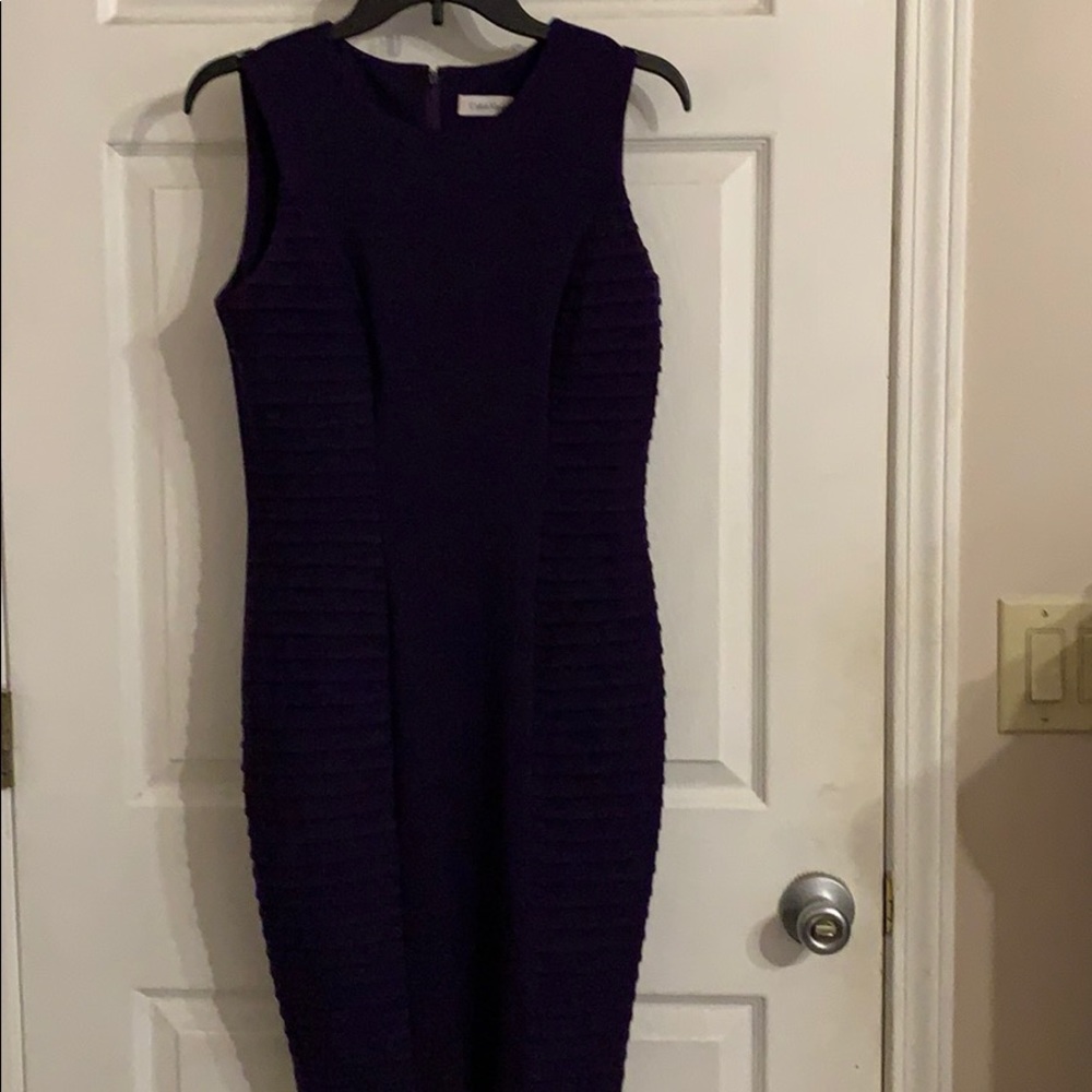 Fitted purple Calvin Klein dress